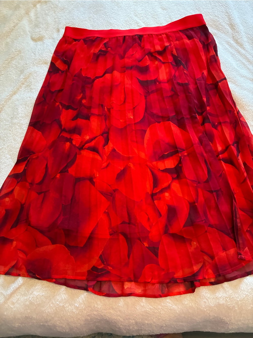 Red Floral Strapless Women's Skirt